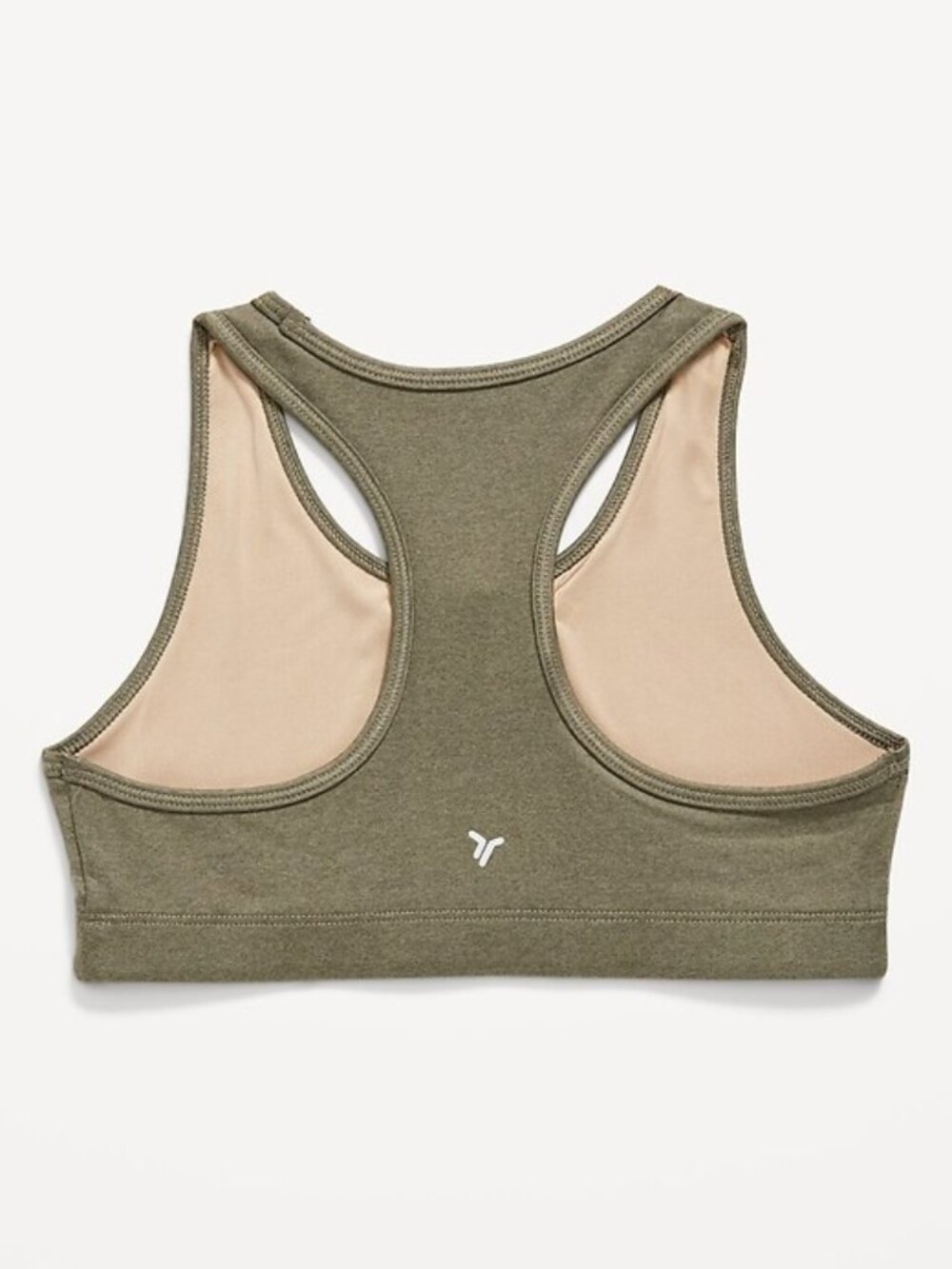 EUC Old Navy olive green racerback Powerpress go-dry sports bra youth M 8